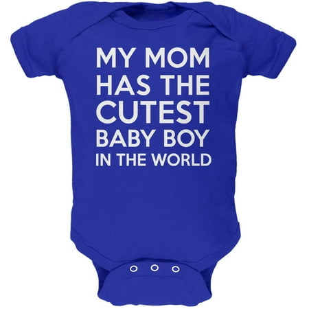 

My Mom has the Cutest Baby Boy Royal Soft Baby One Piece - 9-12 months
