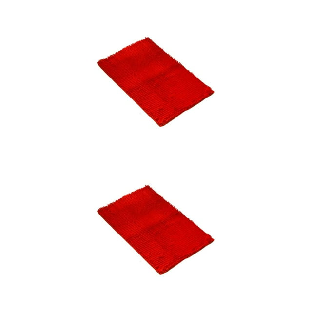 Maytalsory 1/2/3/5 Anti-slid Bathroom Mat Soft Texture Safe Strong Grip Absorbent Floor Mat Red 40cm*60cm 2PCS