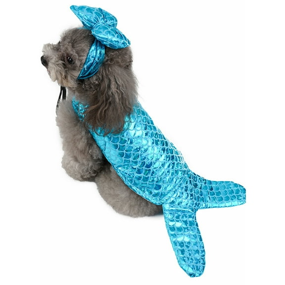 shenmeida 1 Set Holiday Theme Dog Dress, Halloween Wedding Dog Clothes for Small Dogs Girl, Flower Girl, Birthday Girl, Fiber Mermaid Cat Outfit, Pet Apparel