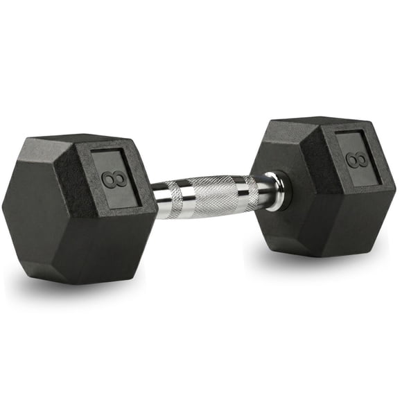 Mancuerna Pesa Hexagonal Cromada 8 Libras 3.62 kg con Cubierta de Caucho Agarre Antideslizante