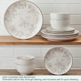 thumbnail image 5 of Pfaltzgraff Enchanted Bloom 12 Piece Stoneware Dinnerware Set Gray, 5 of 12