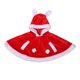 thumbnail image 2 of Capa de mantón de Navidad , con bolas de felpa con cordones Mantón con capucha de invierno Túnica de capa de Papá Noel para accesorios de Yinane Capa de niña, 2 of 8
