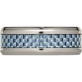thumbnail image 3 of Titanium Polished With Light Blue Carbon Fiber Inlay 8mm Ring (Size 12.5) Made In China tb463-12.5, 3 of 5