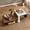 White & Brown, variant on Costway 2-Tier Coffee Table with Open Storage Shelf, Cross-shaped Base for Living Room White