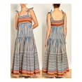 thumbnail image 2 of SUNSIOM Robe Longue d'Été pour Femmes Sans Manches Dos Ouvert Coupe Basse Fluide Rayée/imprimé Crevettes, 2 of 8