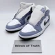 thumbnail image 4 of Ni-k-e Air Jordan 1 MID DQ8426-145 White/Indigo Haze Men's Shoes US3-18 New, 4 of 6