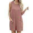 thumbnail image 3 of Cueply Women's Romper Summer Short Overalls Sleeveless Casual Jumpsuits Round Neck Loungewear Tank Tops Loose Fit with Pockets, 3 of 7