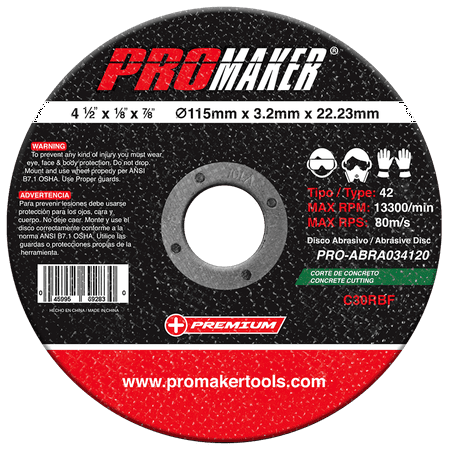 

5 Pack Depressed Center Masonry & Concrete Cut-Off Wheel 4-1/2 x1/8 x7/8