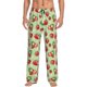 thumbnail image 1 of Balery Strawberry Floral Pantalones de pijama para hombre, pijama ultraligero, pantalón de descanso-Small, 1 of 6