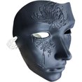 thumbnail image 7 of Jiibva Black ABS Full Face Venetian Masquerade Mask For Men Halloween Party 19x16cm, 7 of 7