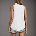 thumbnail image 4 of HUANBAI Ladies' Fashionable Casual Lapel And Linen Button Sleeveless Shirt And Vest, 4 of 7