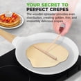thumbnail image 2 of NutriChef 11” Non-Stick Crepe Pan with Wooden Spreader, Durable Marble Coated Dosa Pan, Bakelite And Wood Handle With Induction Bottom, Easy-to-Clean, Stain-Resistant (White Cream Marble), 2 of 7