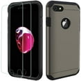 thumbnail image 2 of iPhone 8 Case, Slim Heavy Duty Dual Layer Protection Cover Heavy Duty Case for iPhone 8 Only (2X Glass Screen Protector Included) - Gun Metal, 2 of 8