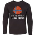 thumbnail image 3 of Inktastic I'm So Cute, I Must be Norwegian Sunflower Norway Flag Long Sleeve Youth T-Shirt, 3 of 5