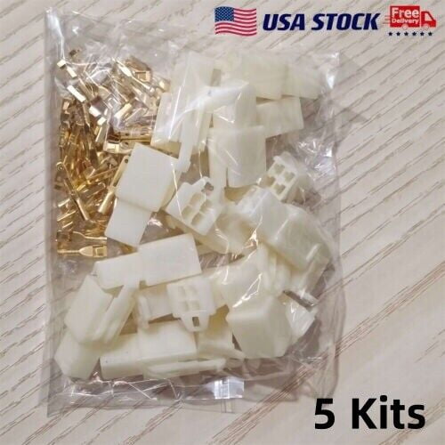 5 Kit Male Female Socket Plug 2.8mm Spade Terminal Wire Splice Connectors 4-Pin