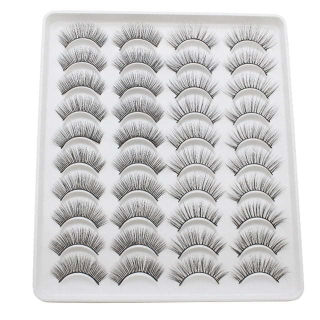 【Kit de 20 pares】Pestañas postizas 3D de alta calidad, 2 estilos combinados (YP203) - ¡Resalta tu mirada con elegancia natural! Perfectas para fiestas, bodas o citas. Fácil aplicación y cómodas de
