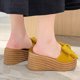 thumbnail image 5 of Mujeres Bowknot Beach Summer Pantuflas Plataforma Slope Heels Plus Size Shoes Wmkox8yii  hj789, 5 of 7