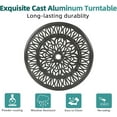 thumbnail image 6 of MEETWARM Outdoor 24" Lazy Susan Turntable for Table, All Weather Cast Aluminum Round Serving Plate Tabletop Rotating Tray with 1.7" Umbrella Hole, Silent & Smooth Spin, Dark Bronze, 6 of 8