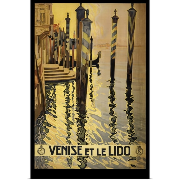 Great BIG Canvas | Rolled Vintage Apple Collection Poster Print entitled Venise et le Lido - Vintage Travel Advertisement