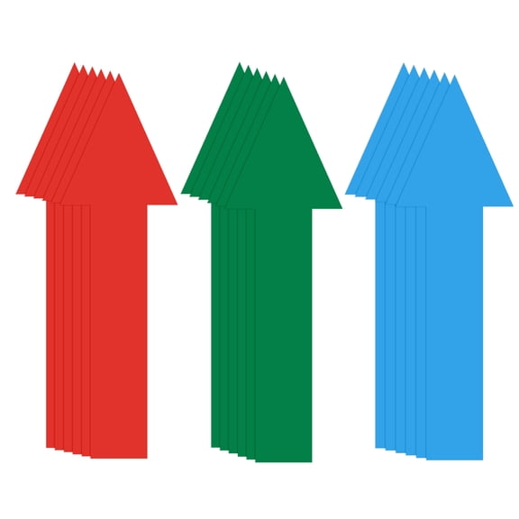 Uxcell 18-Pack Arrow Sticker, 6 Inch Self Adhesive Arrow Sign for Floor Road Wall Office Marking, Waterproof Arrow Stickers [Red/Blue/Green]