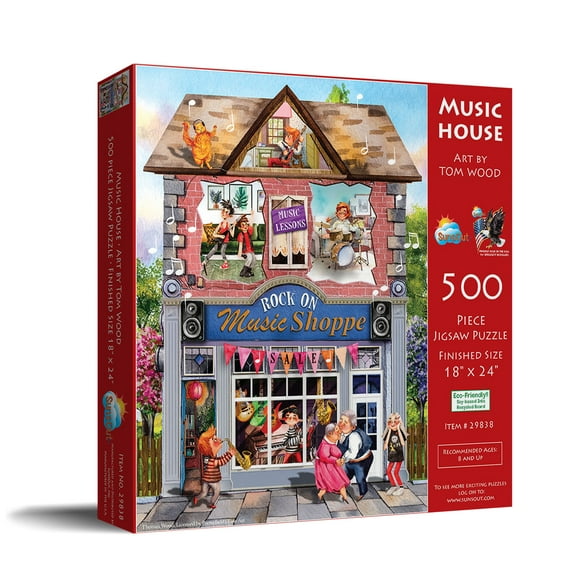 SUNSOUT INC - Music House - 500 pc Jigsaw Puzzle by Artist: Tom Wood - Finished Size 18" x 24" Music - MPN# 29838