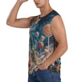 thumbnail image 3 of Balery Starry Sky Planet Lollipop Camisetas sin mangas para hombre, absorbe la humedad y protege contra el mal olor.-Medium, 3 of 7