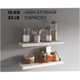 thumbnail image 6 of White Washed Floating Shelves Set of 2, 31.5 Inch Modern Wall Shelves with Hidden Brackets for Living Room, Bedroom, Bathroom Storage and Decor, 6 of 8