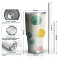 thumbnail image 6 of 30oz Colorful Polka Dot Pattern Tumblers Stainless Steel Tumbler with Lid and Straw,Vacuum Insulated Double Wall Travel Tumbler Cups Mug with Cleaning Brush for Coffee,Tea, 6 of 7