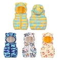 thumbnail image 2 of Chenyin Newborn Toddler down Cotton Vest Baby Candy Color Hooded Sleeveless Jacket for Boys Girls Winter Cartoon Printing Puffer Waistcoat Lightweight Vest for 9 Months-5 Years, 2 of 7