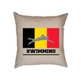 thumbnail image 1 of Belgium - Olympic - Swimming - Flag - Silhouette Decorative Linen Throw Cushion Pillow Case with Insert, 1 of 6