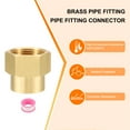 thumbnail image 4 of Uxcell Brass Pipe Fitting, 3/4"G Female x 1/2"NPT Male Hex Nipple Pipe Fitting Adapter 3/4"to 1/2"Female, Gold, 4 of 6