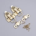 thumbnail image 3 of 2pcs Gift Box Latches Jewelry Box Packing Buckle Antique Wooden Lock Iron Latch Hook Locks with Keyhole (Golden), 3 of 8