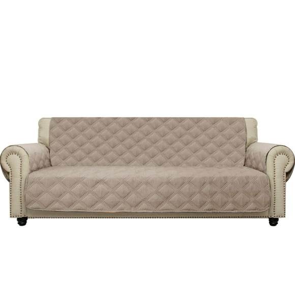 CHHKON Sofa Cover 100% Waterproof Non-Slip Quilted Furniture Protector Sofa Slipcover for Children, Pets for Leather Couch (Beige, 78")