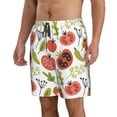 thumbnail image 2 of Kdxio Tomatoes Pattern Mens Casual Shorts - Drawstring Summer Beach Sports Shorts for Men, 2 of 9