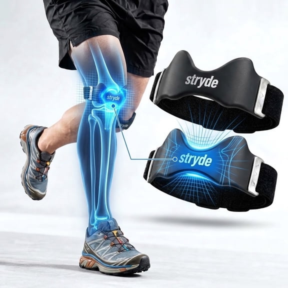 Stryde Knee Strap - Adjustable Patellar Support Brace for Sports, Running, Basketball, Tennis, Cycling & Hiking - Breathable Knee Band