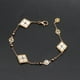 thumbnail image 1 of Pulsera de oro de 18 quilates con trébol de cuatro hojas y tres flores, joyería vintage para niñas, 1 of 6