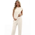 thumbnail image 4 of PINKSIR 2 Piece Sets for Women Sleeveless Lounge Sets Wide Leg Pants Matching Set Travel Vacation Outfits with Pockets, 4 of 9