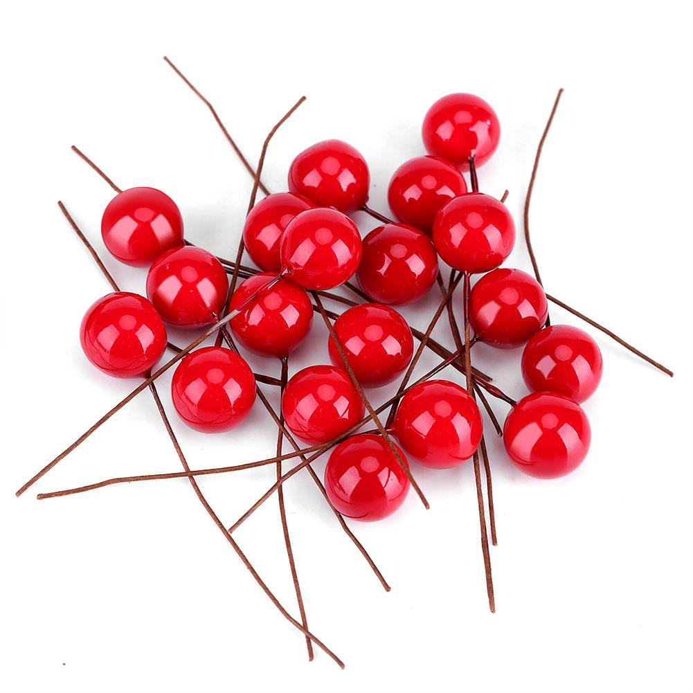 Rdeghly Artificial Red Berry, Decorative Christmas Berry,100pcs ...