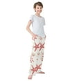 thumbnail image 3 of FORMRS Boys Pajama Pants with Pockets Size 13-14Y Kids Lounge Sleep Bottoms, White Starfish, 3 of 8