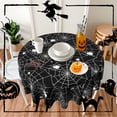 thumbnail image 3 of Halloween Spider Web Round Tablecloth 60 Inch Stars Tablecover Anti-Wrinkle Waterproof Wipeable Table Cloth for Kitchen/Home Decoration, 3 of 7