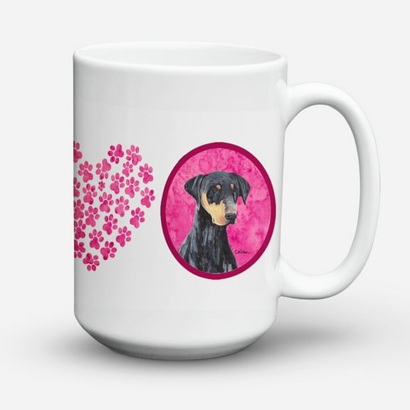 Carolines Treasures SC9126PK-CM15 Pink Doberman Coffee Mug 15 oz 15 ounce multicolor