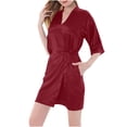 thumbnail image 2 of Purcolt Women's Short Kimono Robe Summer Bridesmaid Bride Party Robes Nightgowns Soft Sleepwear Spa Loungewear with Pockets, 2 of 7