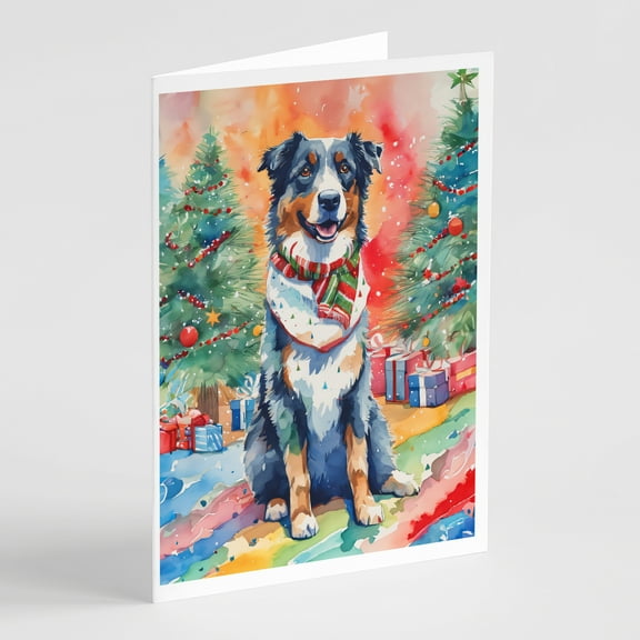 Australian Shepherd Christmas Greeting Cards Pack of 8 7 in x 5 in