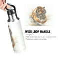 thumbnail image 4 of 600ml Vacuum Insulated Sports Water Bottle with Foldable Straw Stainless Steel Portable Thermos Cup Tiger in Action, 4 of 7
