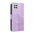 thumbnail image 4 of ELEHOLD For Samsung Galaxy A12 Leather Wallet Phone Case, Embossed Diamond Folio Flip Cover, Card Holder Cash Slot, Stand Support, Wrist Strap Lanyard -Purple, 4 of 10