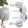 thumbnail image 2 of Small Stall Shower Curtain 36x72 Inch Narrow Half Size Christmas Snowman Bath Curtains Bathroom Decor, Xmas Deer Winter Pine Tree Branches Forest Waterproof Shower Curtain Set with Hooks 36 Inch, 2 of 8