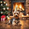 thumbnail image 3 of CafePress - Adorable Yorkshire Terrier Yorke Christmas T Shirt - Men's Classic Cotton T-Shirts, 3 of 3