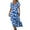 Blue, variant on Women's Summer Maxi Dress, Short Sleeve V-Neck Floral Print Casual Loose Beach Sundress for Vacation and Daily Wear,Blue L