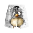 thumbnail image 4 of BRGZLK Mens Beach Shorts Summer Drawstring Waist Funny Cute Animal Expression Printing Summer Swim Trunks Novelty Beachwear Sports Vacation Shorts with Pockets, 4 of 6