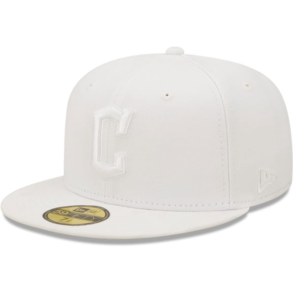 Men's New Era Cleveland Guardians White on White 59FIFTY Fitted Hat
